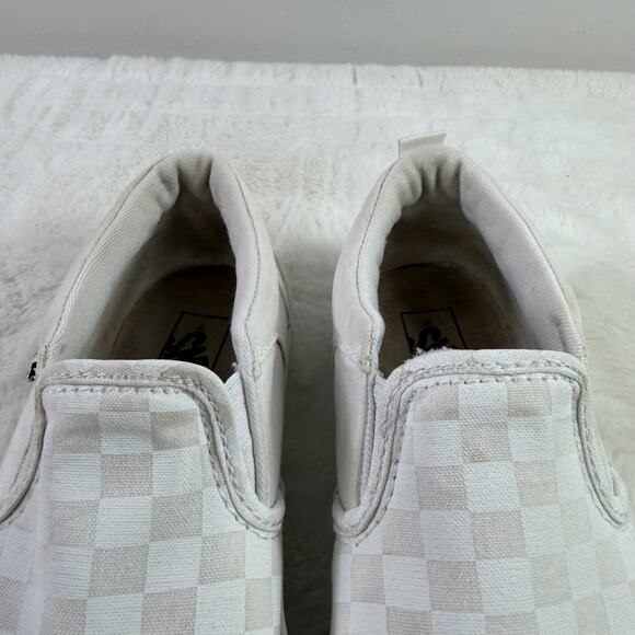 Vans Checkerboard Slip-On Youth White Canvas Shoes Size 3 - Picture 5 of 8